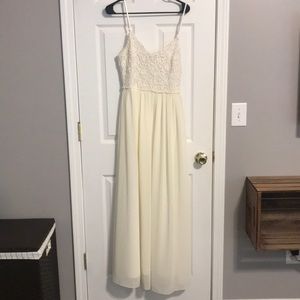 Ivory Lace & Chiffon Maxi Dress